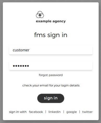 Example of a rebranded sign-in screen