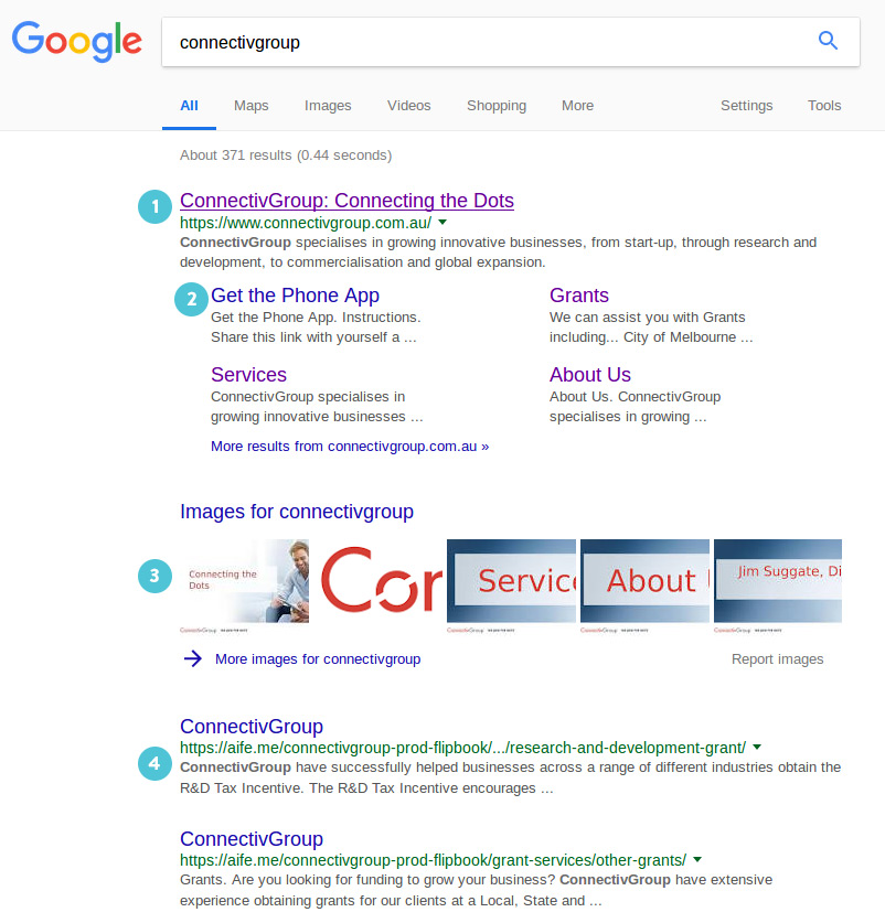Screenshot of Google listing for ConnectivGroup