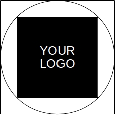 Schematic of how your logo is cropped to fit in a perfect square and circle