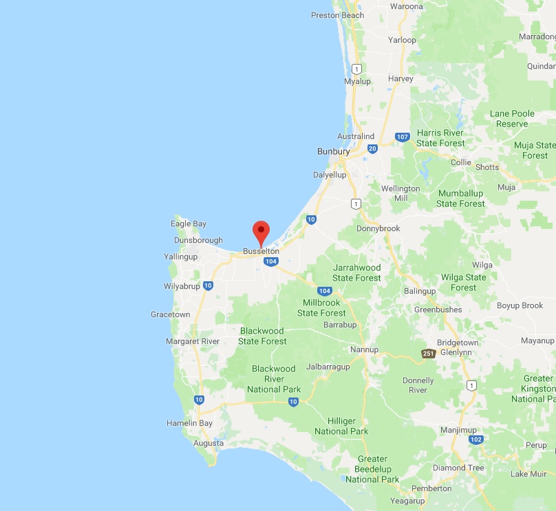 Map of WA South West