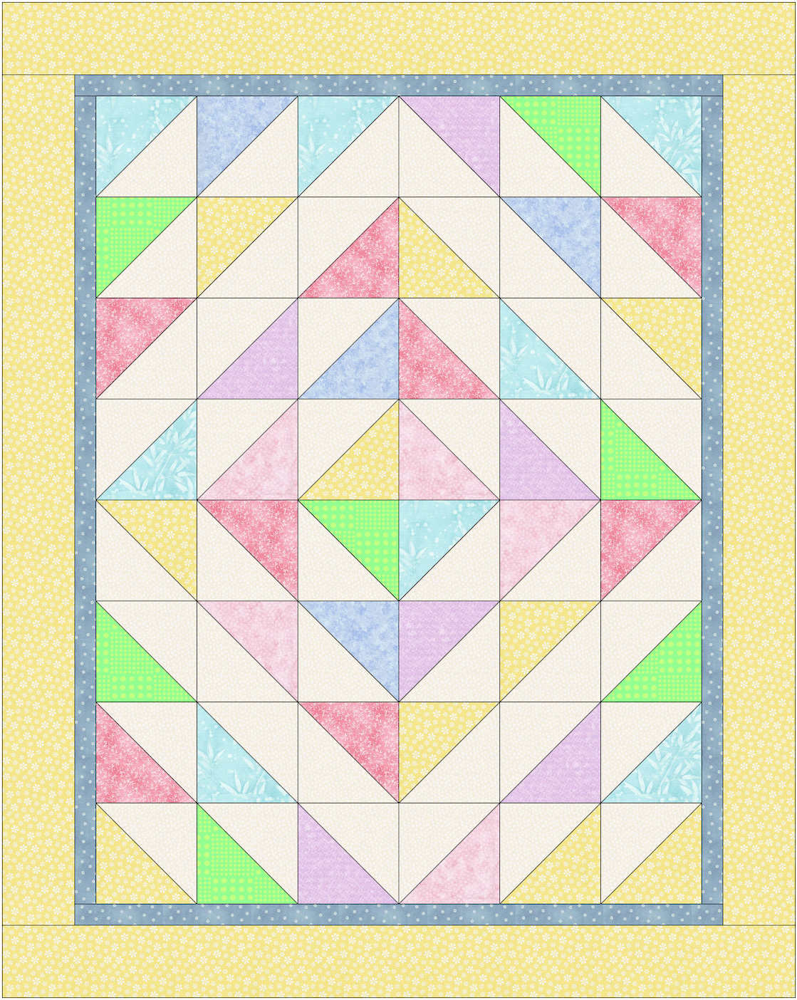 Quilt Patterns: Half Square Triangles in a Diamond Quilt-pattern