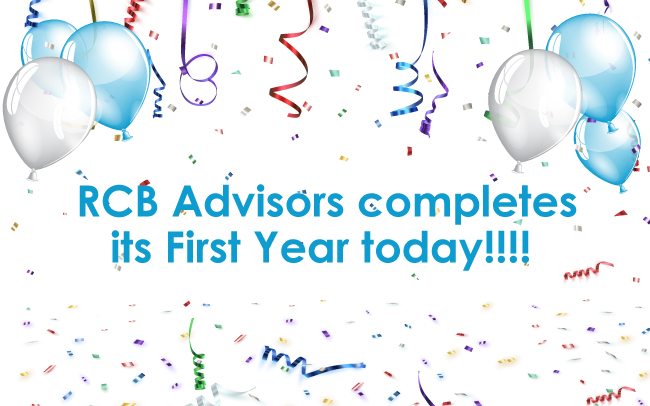 RCB Advisors completes its First Year today!!!