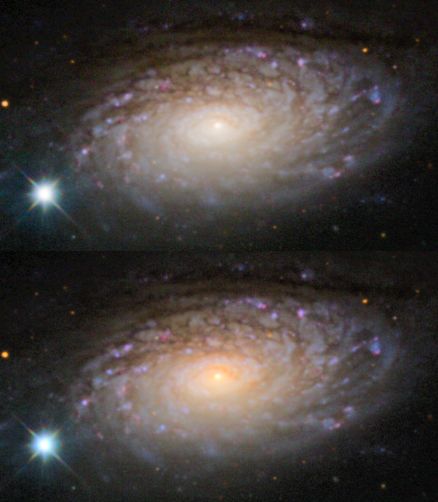 Two images of M63 Sunflower Galaxy