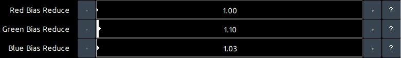 The Red, Green and Blue Bias controls.
