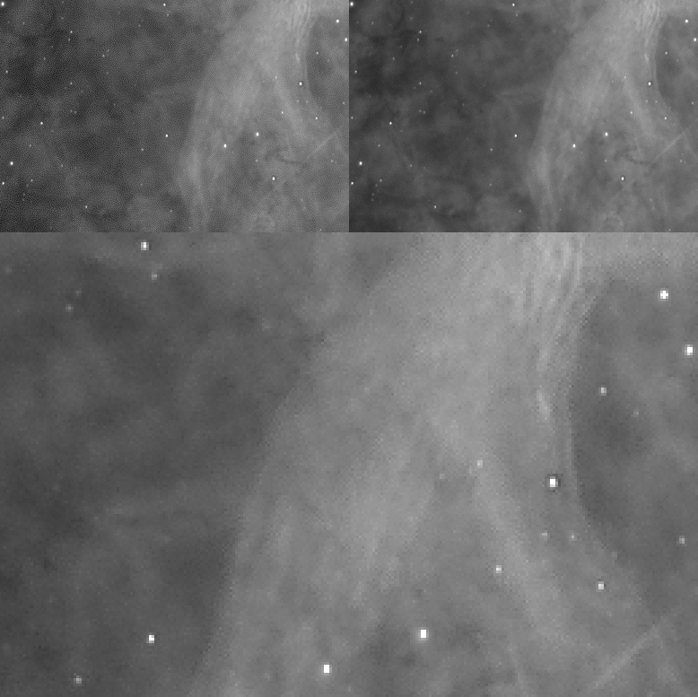 A 3-panel image, showing three small crops of an image.