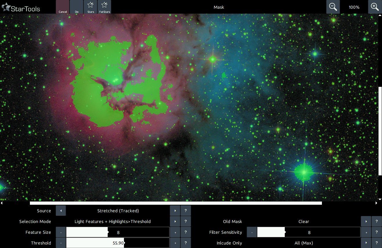 The Auto Mask Generator interface in StarTools' Mask editor.