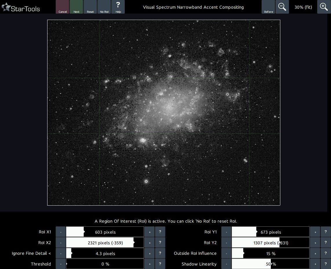 An image showing the user interface of the first stage of the NBAccent module.