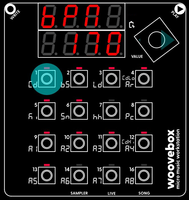 Woovebox interface changing Song's BPM to 170.